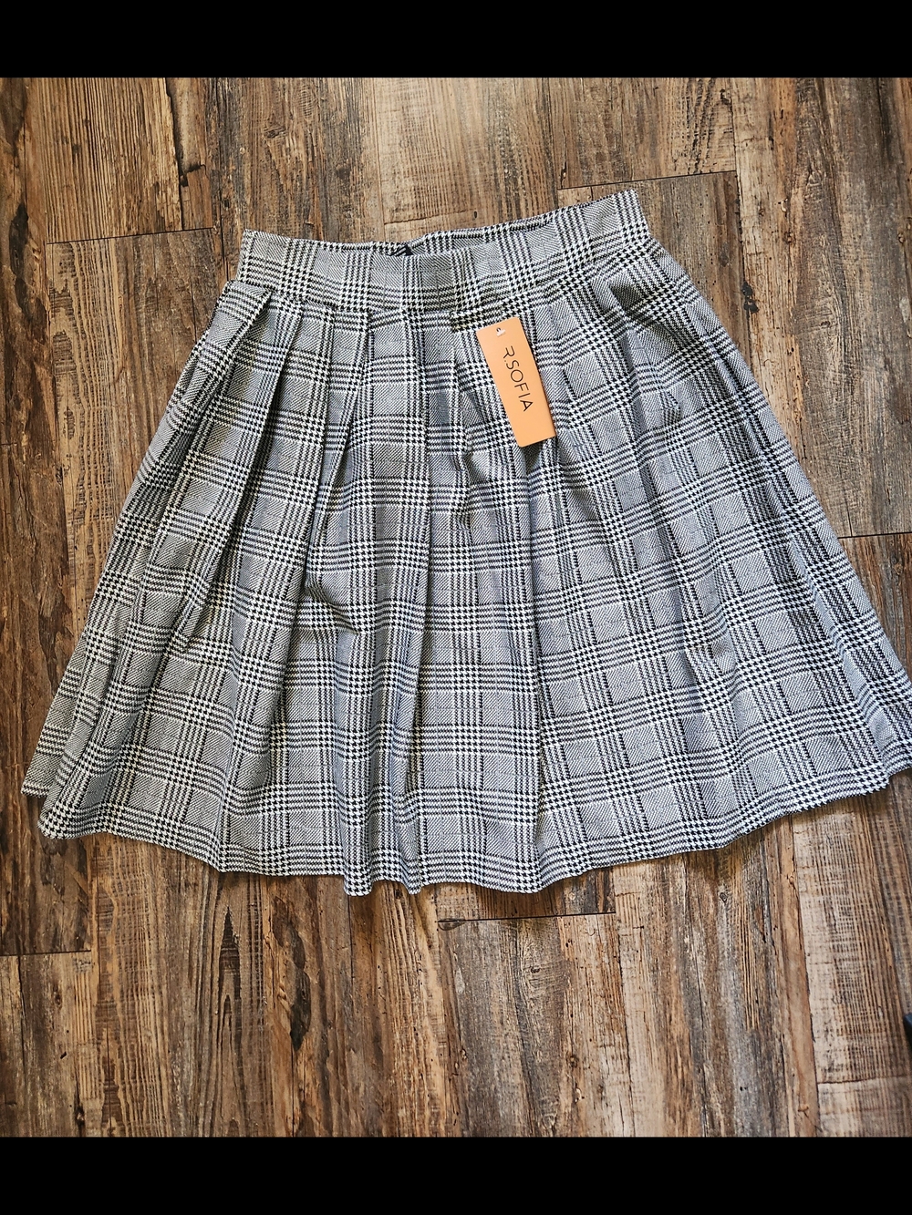 Gray Plaid Pleated Skirt - Classic A-Line